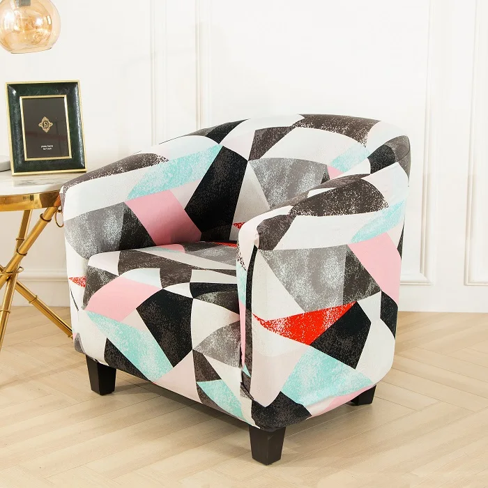 Club Chair  Stretch Tub Cover Armchair Non-Slip Tub Chair Slipcover Elastic Sofa Cover
