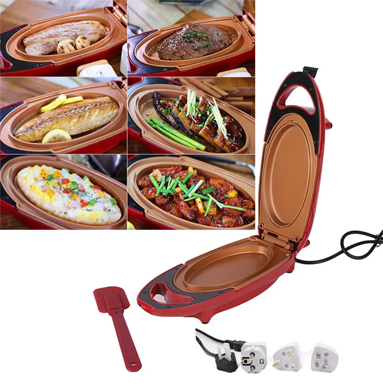 Red Copper 5 Minute Chef quick bread maker mini pizza oven cooper quick cooker omlette &pancake maker double face heating cooker