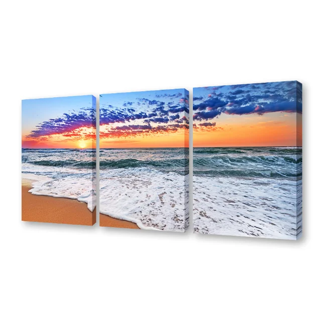 Beach scenery Art Custom Canvas Prints Abstract Decorative Wall Painting For Home Decor Hotel Custom Wall Art