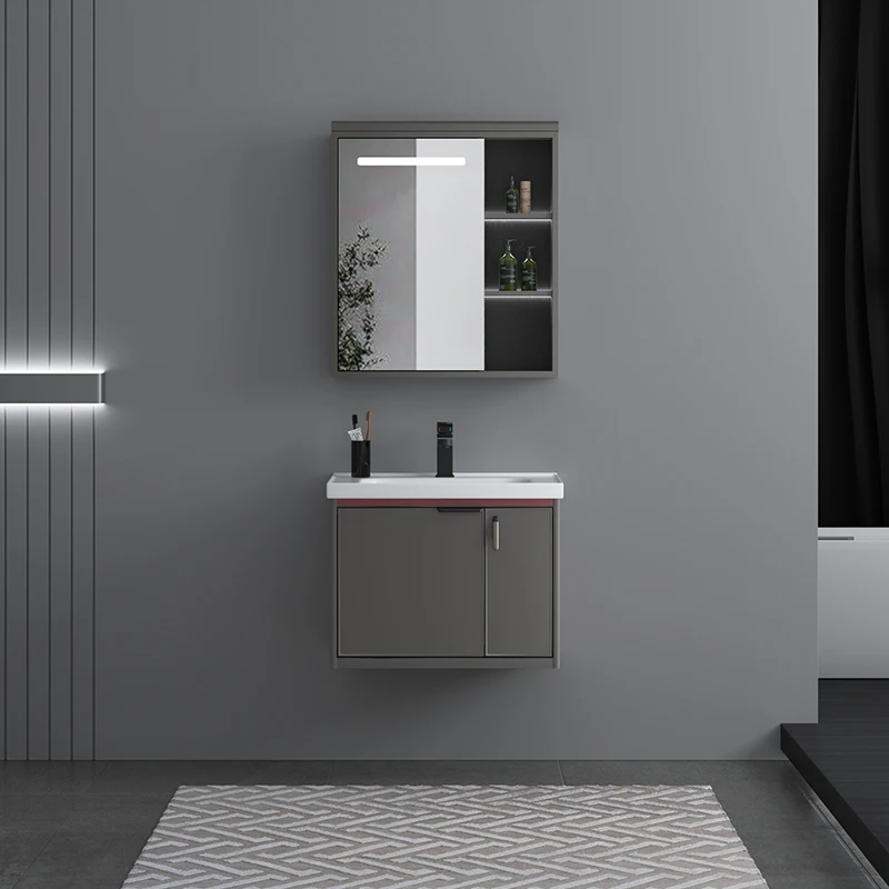 Современный Европейский дизайн высококачественный настенный шкаф для ванной комнаты алюминиевый умывальник с алюминиевым корпусом