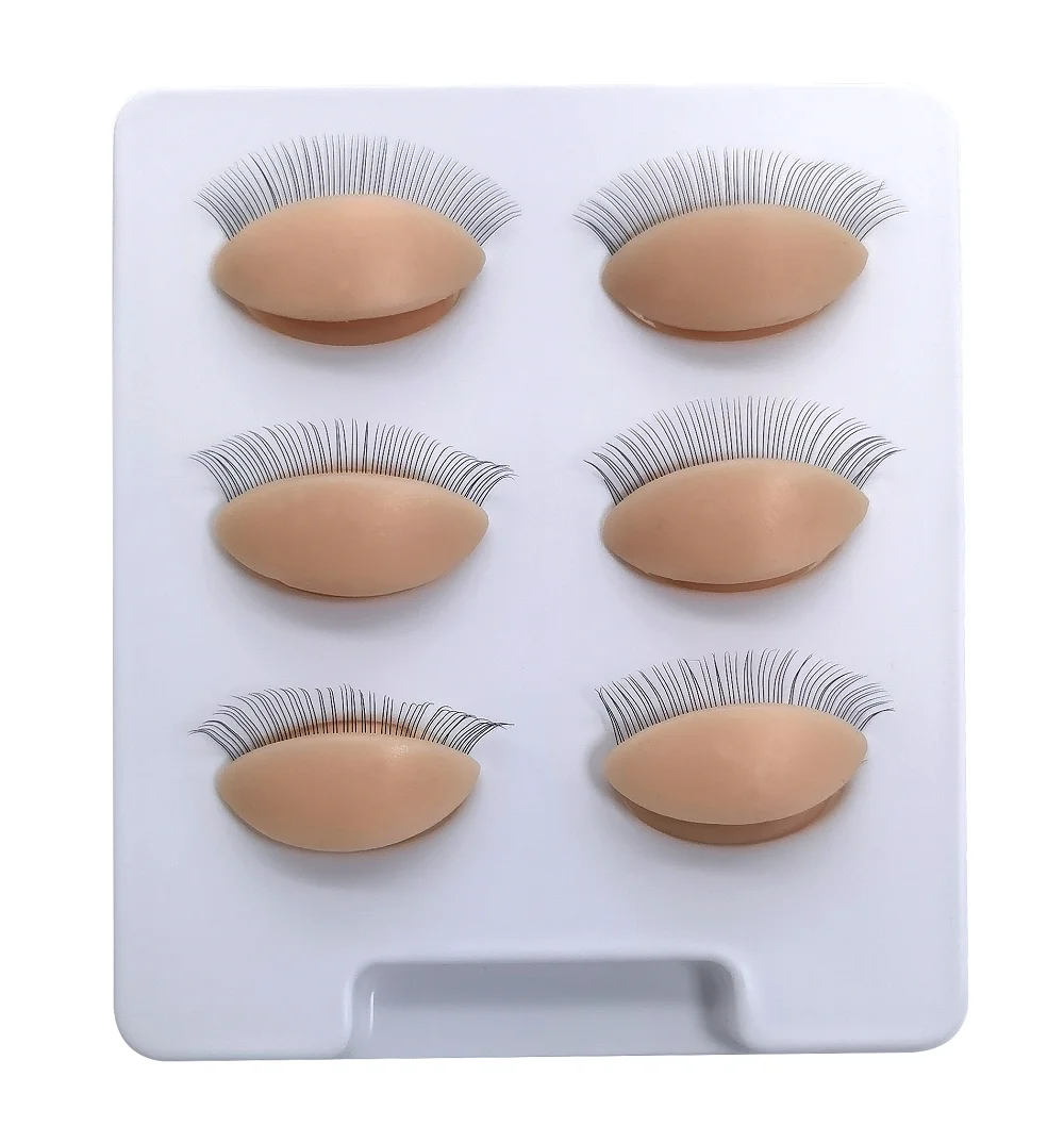 Lash Vendor Supply Eyelash Mannequin Head Replacement Eyelids Silicone Removable Training Eyelids For Lash