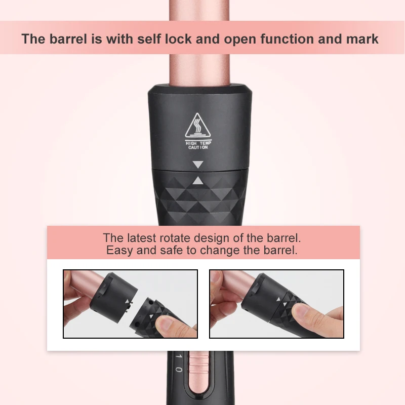 Hot sale LED indicator easy styling hair curling brush hot comb hair curling iron