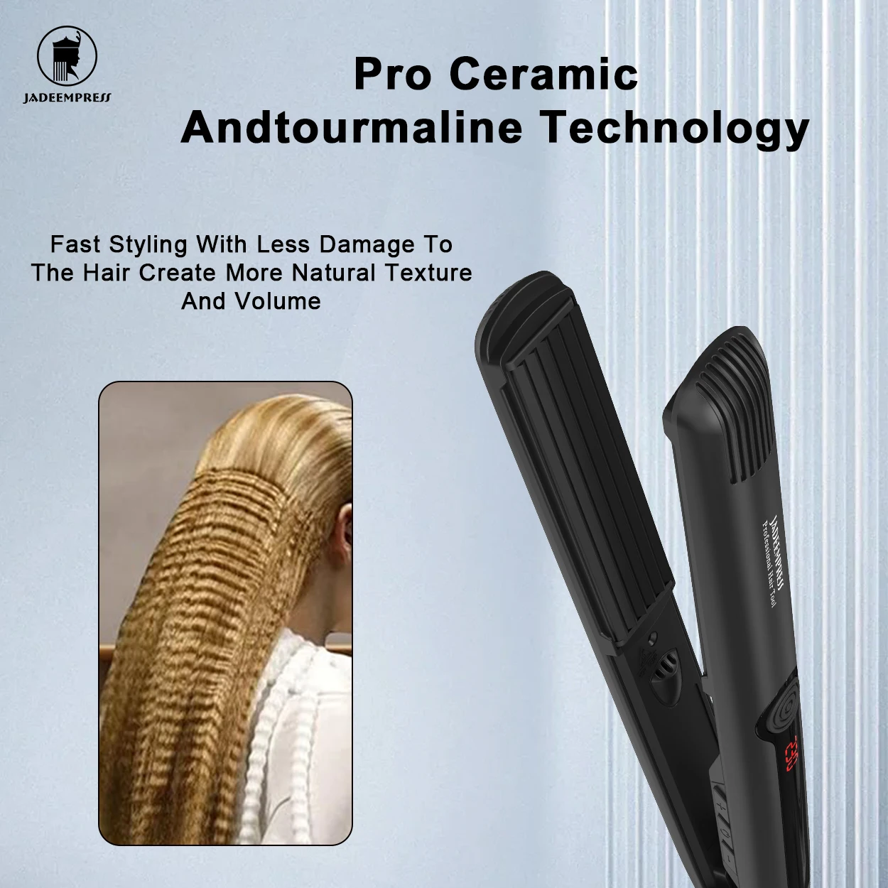 Professional LCD Temperature Display Portable Travel Flat Irons 480F High Temperature Titanium Hair Straightener