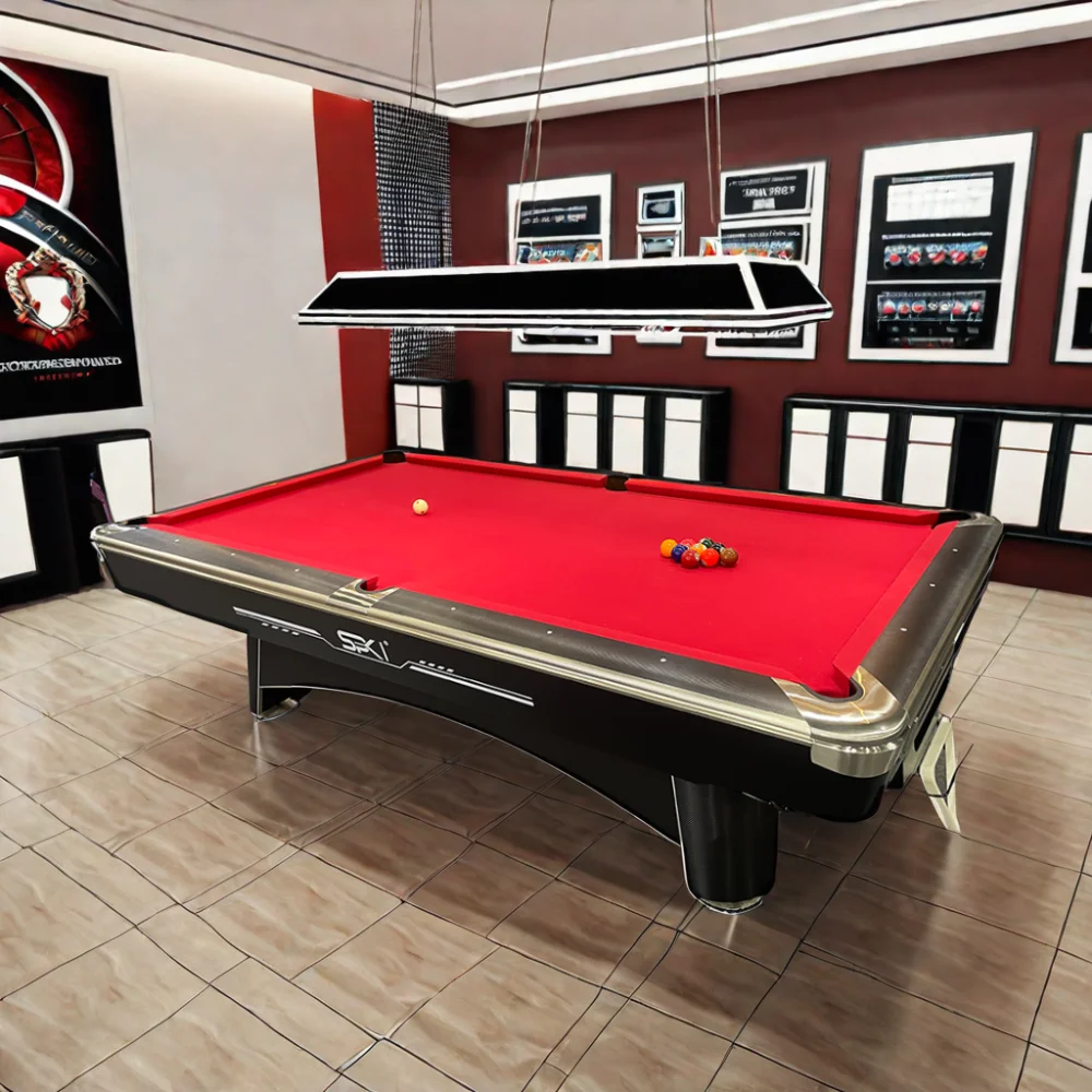 American billiards pool table billiard 9ft billiard with slate cushion and leather pocket for american nine-ball sports