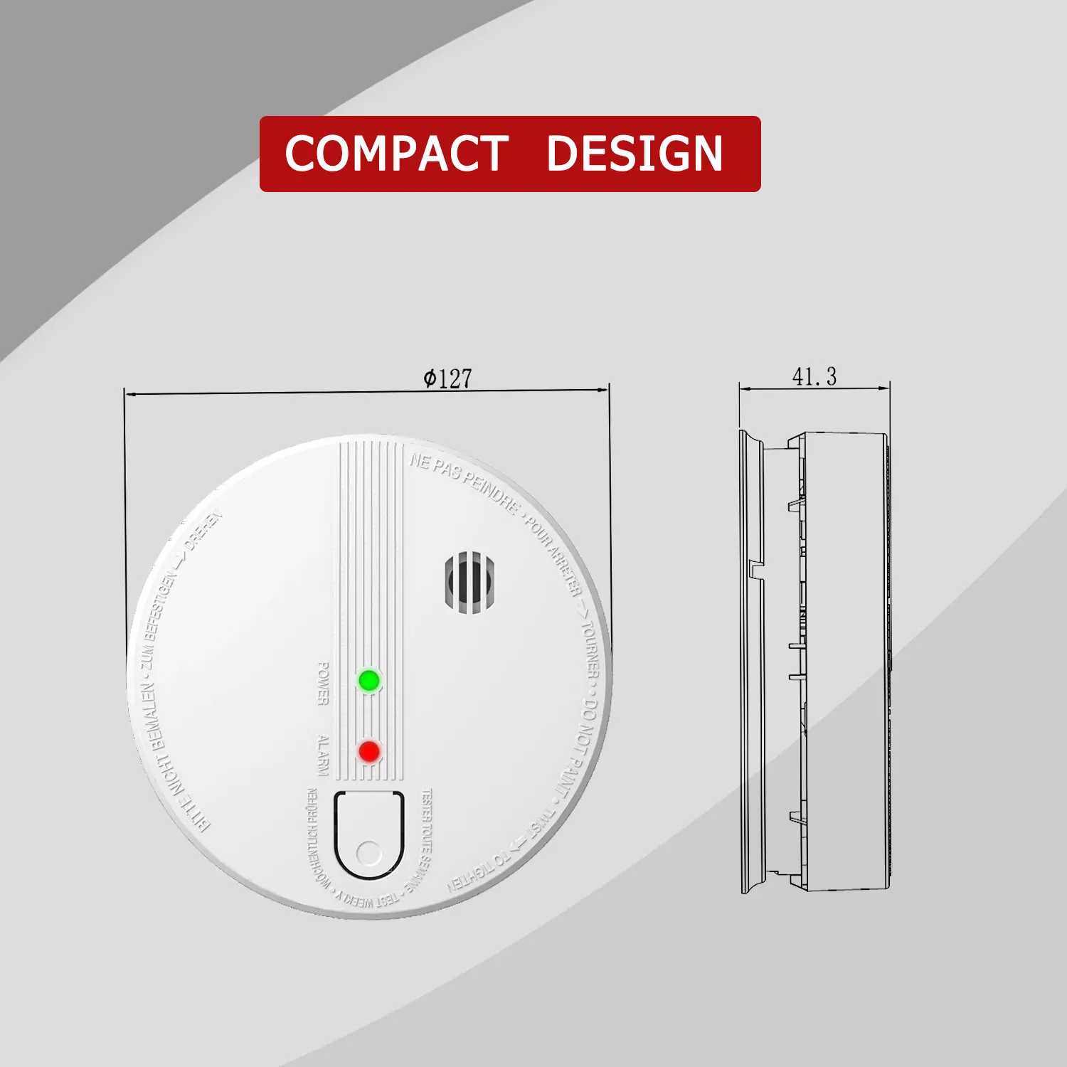 Manufacture UL INTERTEK ACTIVFIRE CE EN14604 AC power supplied Photoelectric Smoke Detector With ITS Approval