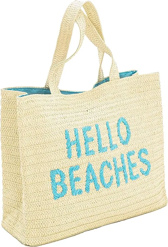 Wholesale Woven Paper Straw Bags Tote Summer Beach Handbags 2023 for Woven
