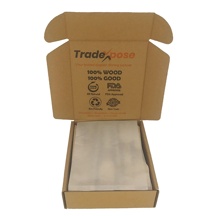 
Biodegradable 100 Pcs Compostable Disposable Wooden Cutlery 