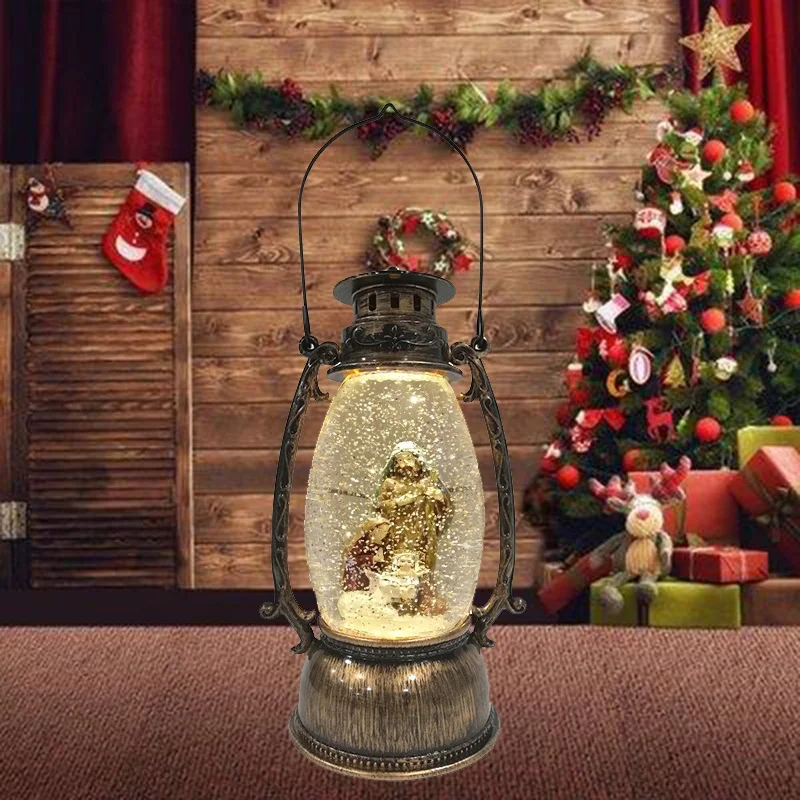 Wholesale Nativity Jesus Birth Traditional Scene Battery Power Small Snow Globe