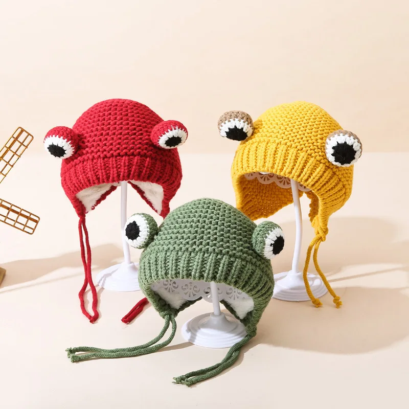 Baby Hat Cartoon Animal Shape Photography Props Breathable Infant Frog Knitted Beanie Babies Accessories Stretchy Toddlers Caps