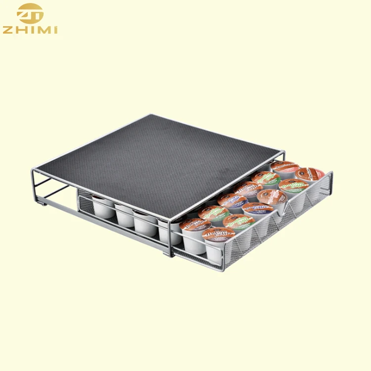 Metal Drawer Nespresso K-cup Capsule Coffee Pod Holder Rack for 36 pcs Capsules