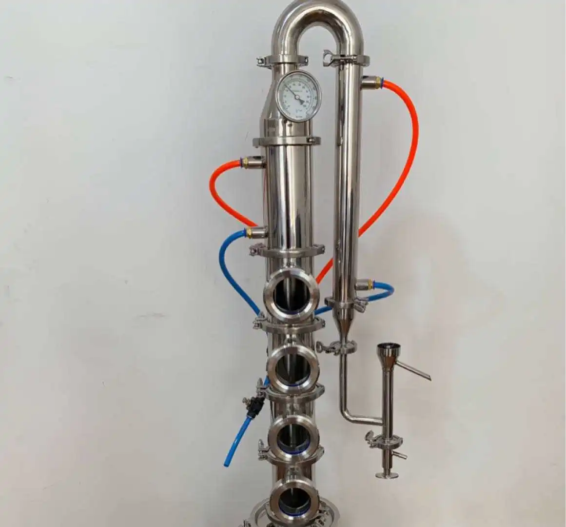 reflux/distillation column 3 inch 4 inch 6 inch 8 inch copper flute column stainless steel gin still