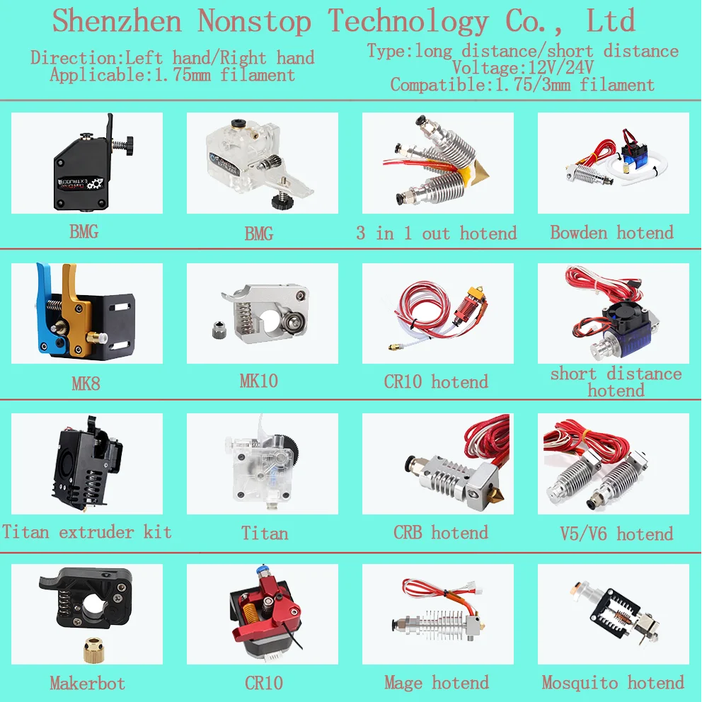 Printer Spare Parts 3d Printing Accessories Kit  3d Printer extruder 3d Printer parts
