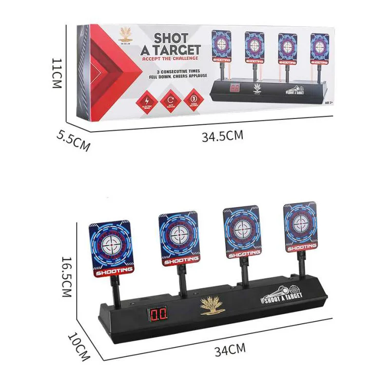 2022 New Automatic Gel Splatter Ball Gun Target Electronic Shooting Moving Scoring  3/4 Target  With Sound