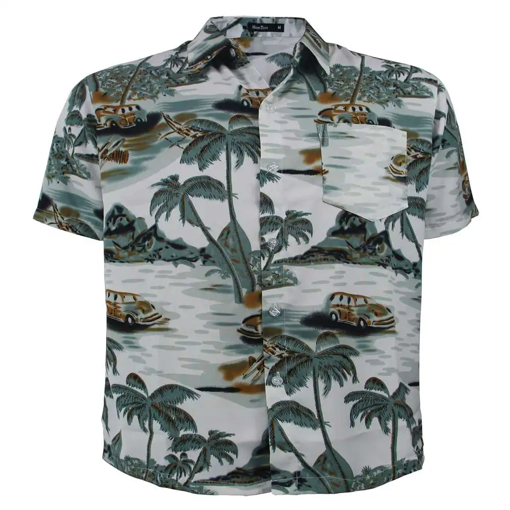 
Printed Design Funny 100% polyester Men Wear Hawaiian Beach Shirt Short Sleeve 
