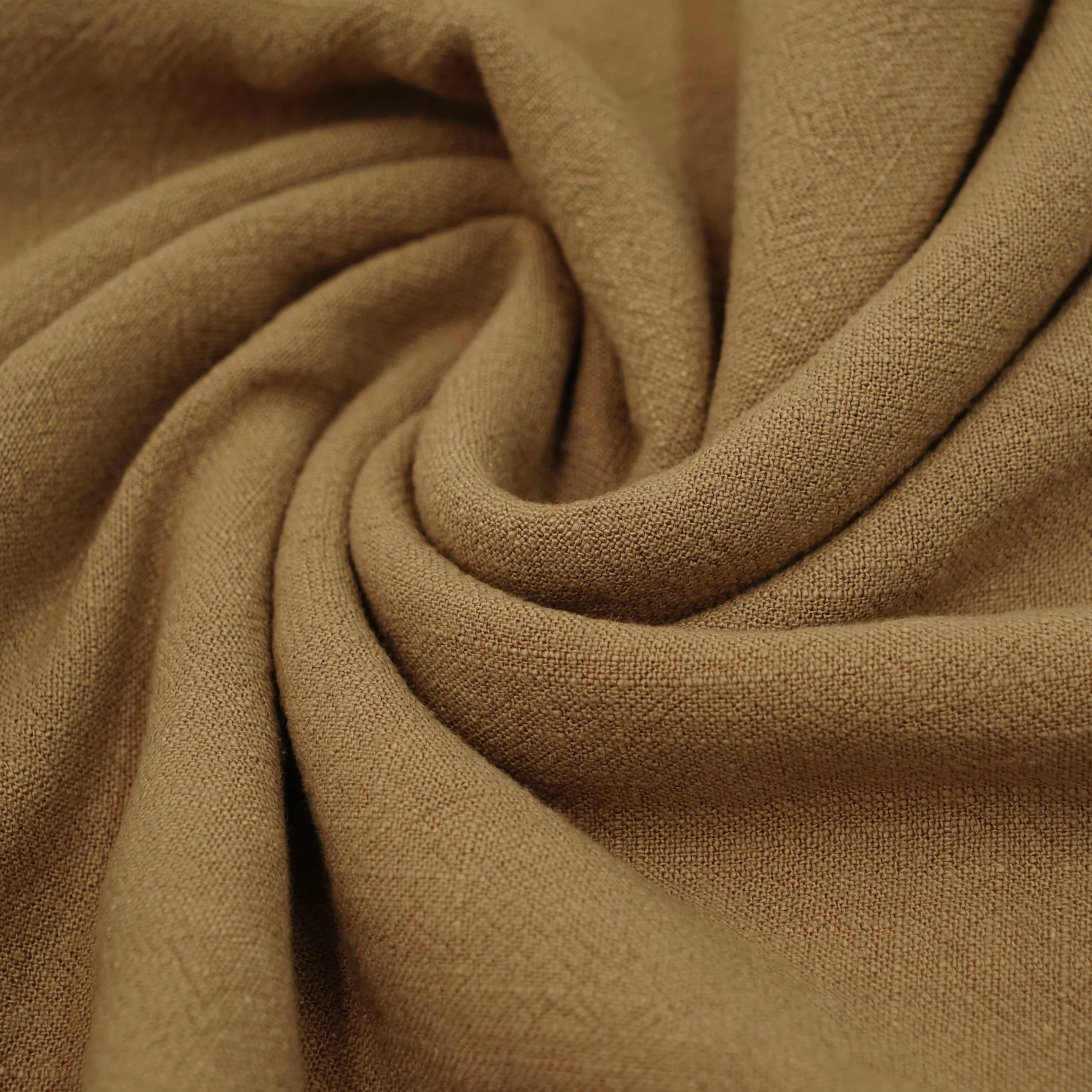 
Slubbed Pattern Weave Stonewashed Linen With Creased Crinkled Effect Linen Viscose Clothing Fabrics With Stone Washing Treatment 