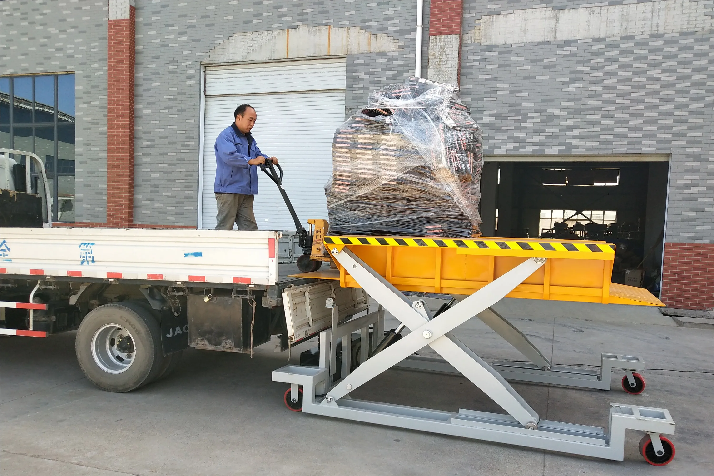 1T 1.5T 2T Mobile Transport Lift electric hydraulic scissor table lifter