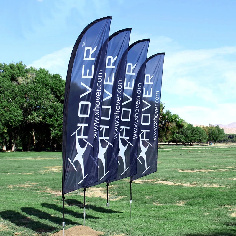 Outdoor Road Flag Water Filled Flagpole Telescopic Base Advertising Water Drop Beach Flag  FREE Design Tool