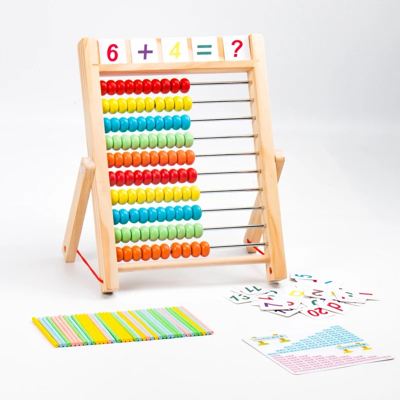 TS Montessori Digital Calculation Stand  Building  Early Education Abacus Beads Math Operation Learning Tools