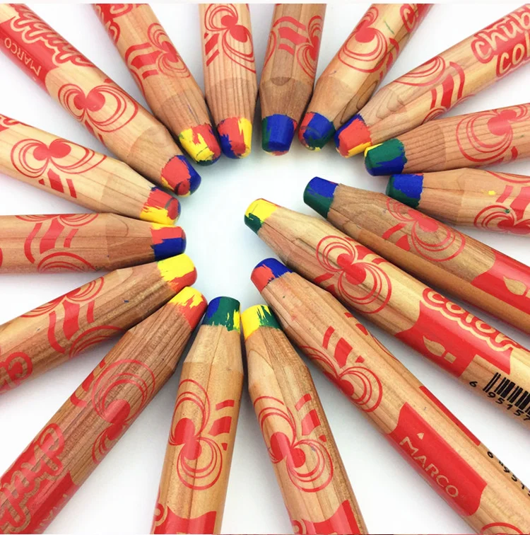 Новинка пухлый Радужный карандаш 4 в 1 однотонный акварельный