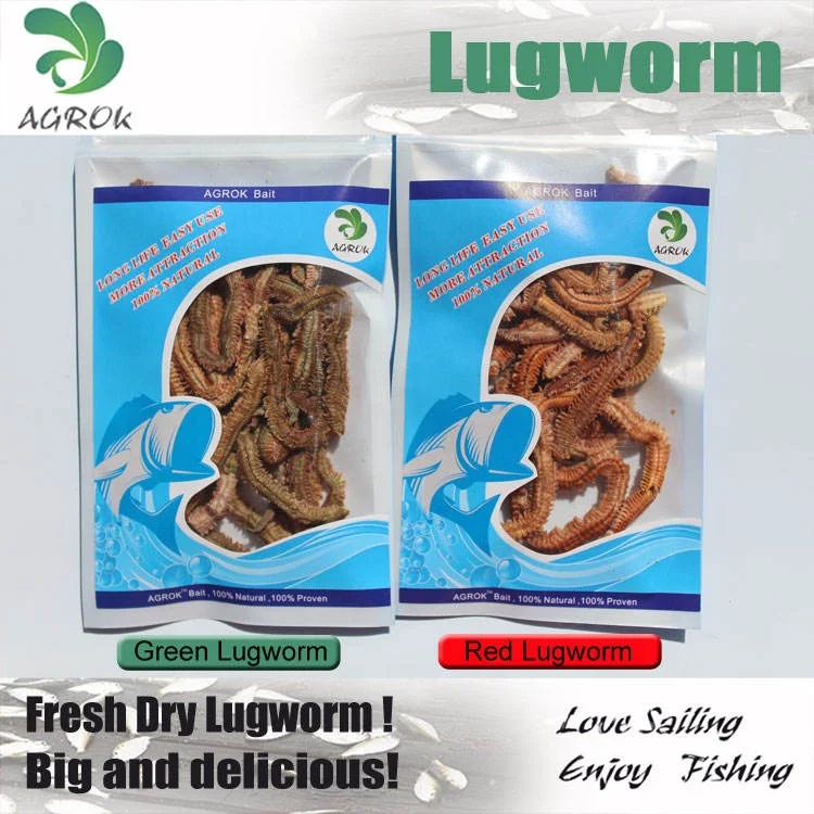 AGROK High Quality Green / Red Sandworm Freeze Dried Clam Worm Bait Fishing Bait