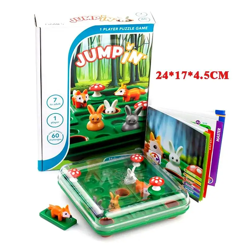 
Bunny Bouncing Game Kids Puzzle Board Cheers Toy Funny Rabbit Fox Moving Strategy Tabletop Gift for Children Brain Development 