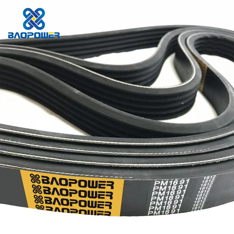 Baopower Poly V Belt Wholesale Wrapped Rubber V Belt EPDM CR PK PL PH PJ for Auto Car Engine