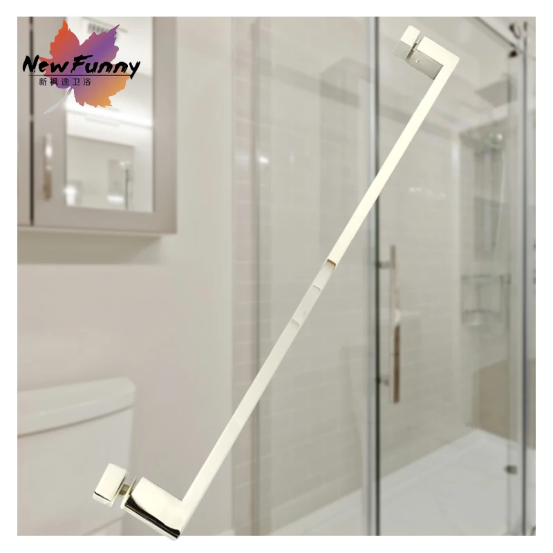 In Stock Large size Sliver Bathroom Handle Corrosion Resistant 304 Stainless Steel Shower Door Bar For Bathroom
