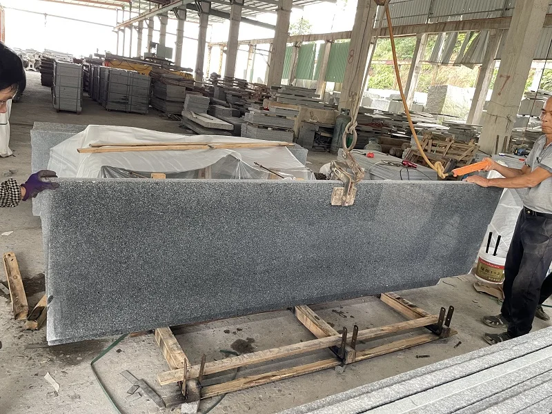 Polished Natural Cambodia Impala Black G654 Dark Gray G654 Granite Stone Slab