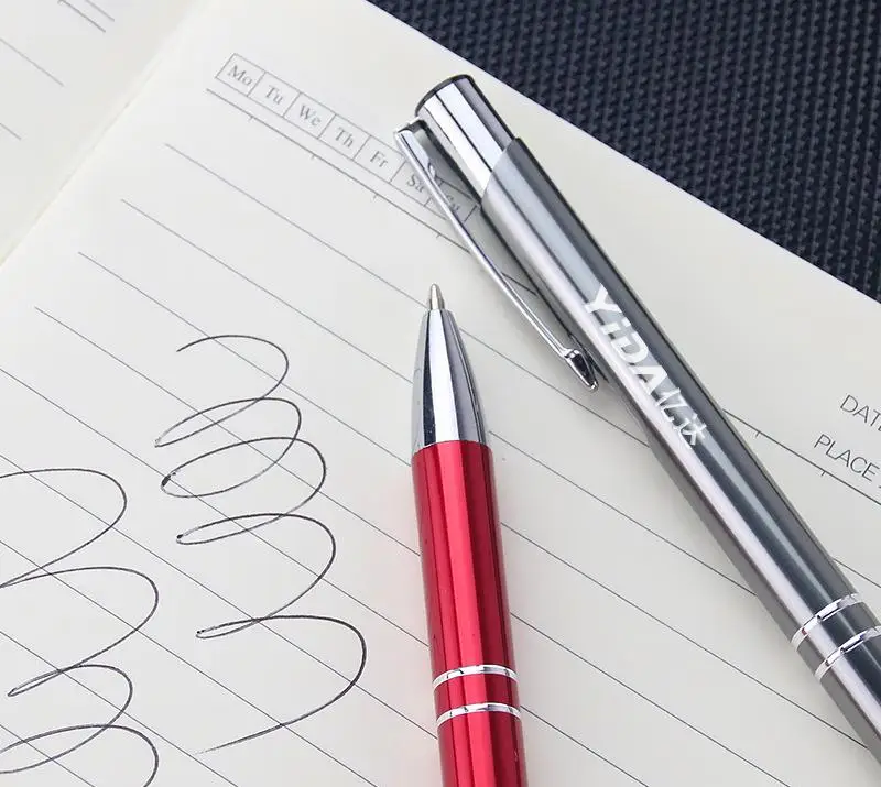 Creative Business Aluminum Rod Gift Pen Beveled Metal Ballpoint Pen Advertising Laser Logo Printing Customizable Promotional