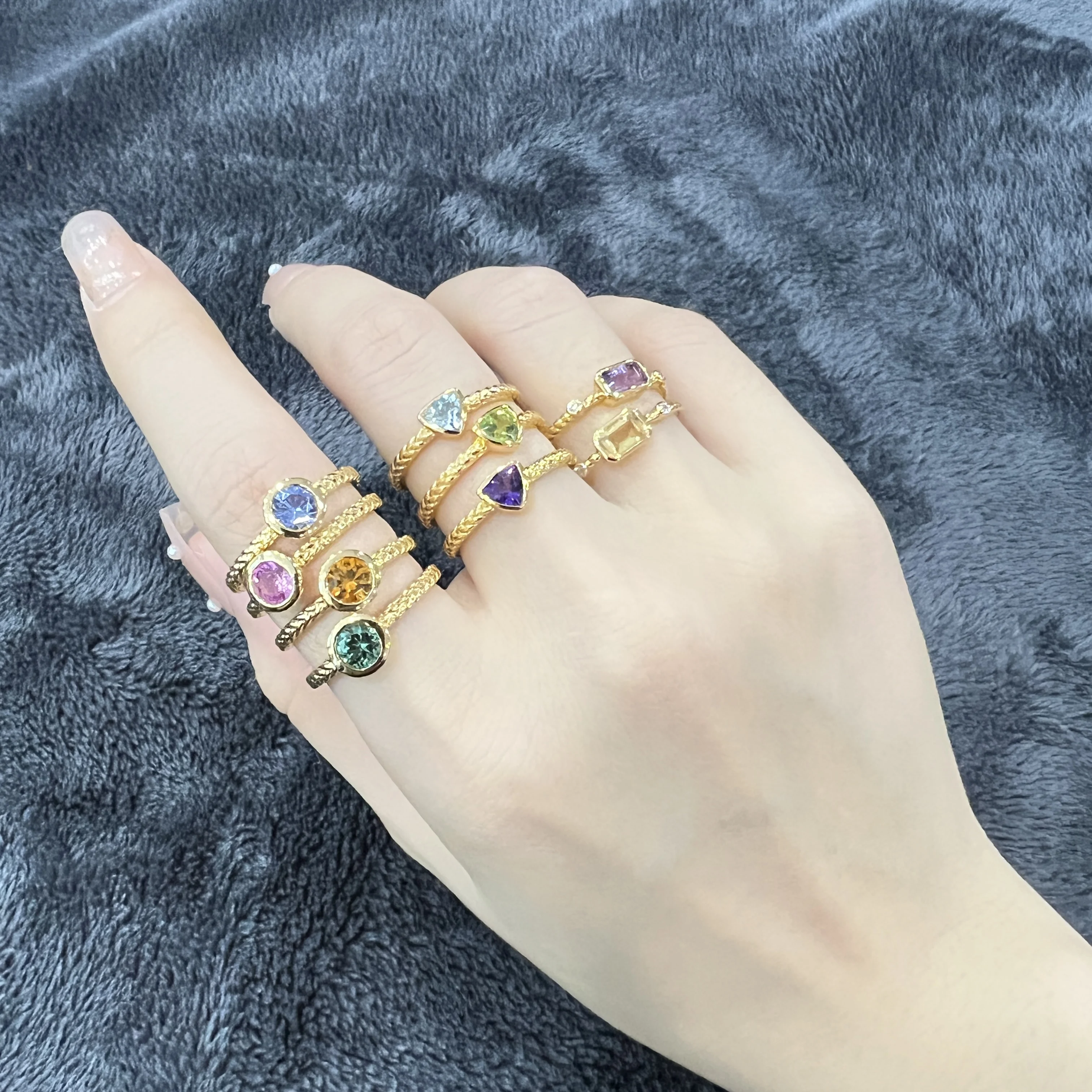 925 sterling silver gold plated gemston Ruby Onyx Malachite Lapis Lazuli Labradorite Jade Cordierite Aquamarine jewelry rings