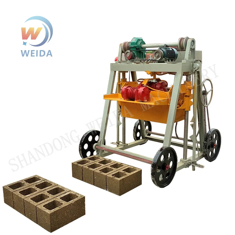 Big wheels mobile Africa color pavers maker machine automatic hollow brick block egg laying cement brick making machinery