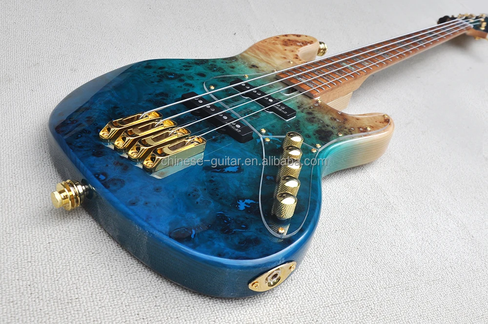 Flyoung 4 strings electric Bass Guitar Roasted Maple Neck Bird eye maple fretboard active bass Wilkinson pickups