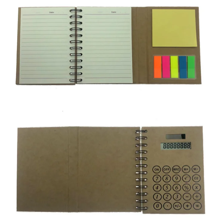 Novelty Custom Logo Three Fold Sticky Note Notepad Notebook With Calculator