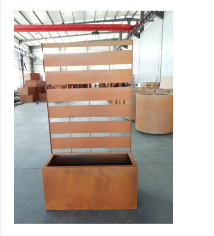 На открытом воздухе выветривания Corten стальная экран ящик для комнатных растений