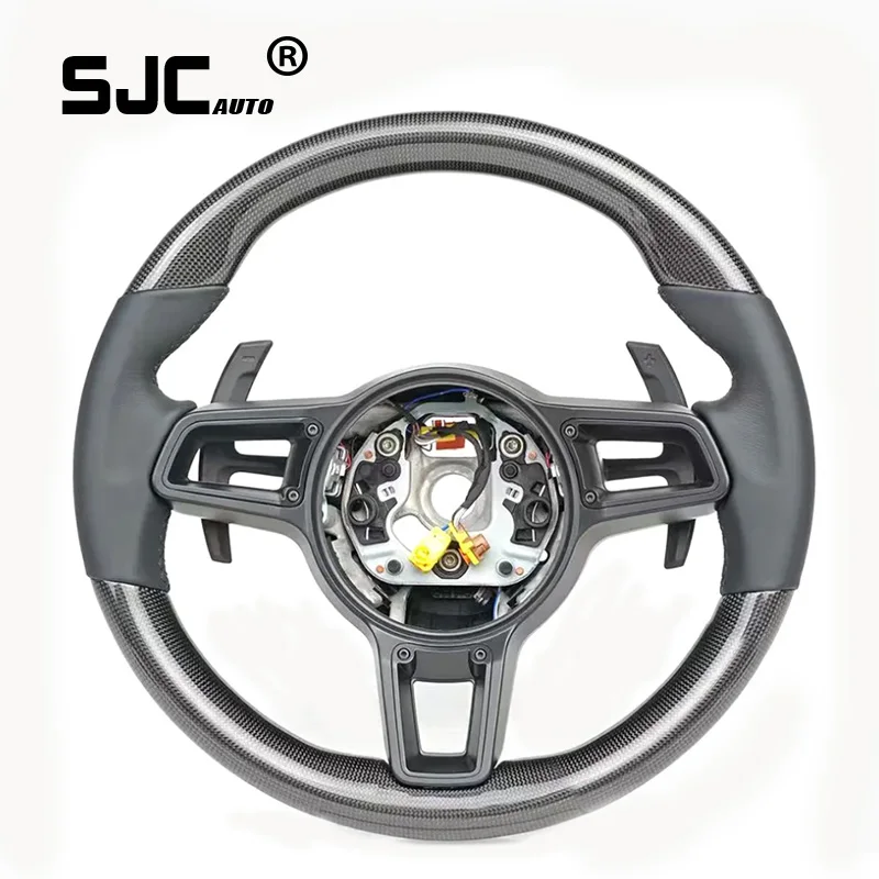 Carbon Fiber Leather Steering Wheel Fit For Porsche Mancan Panamera Cayenne 911 718 991 Customized Steering Wheel