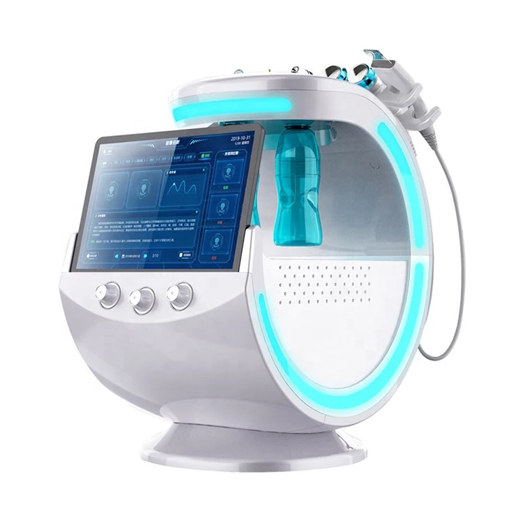 Multifunctional 7 in 1 Intelligent Blue Ice Skin Management Hydro Aqua Facial Clean oxygen Machine 2020 With Skin Analyzer