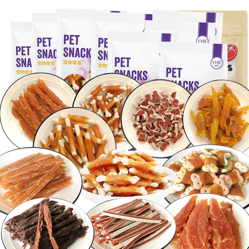 Hot Sale Healthy Nutritious Delicious Chicken Breast Jerky Dog Treats Snacks Beef Dry Pet Food Freeze-dried Dog Treats Snacks