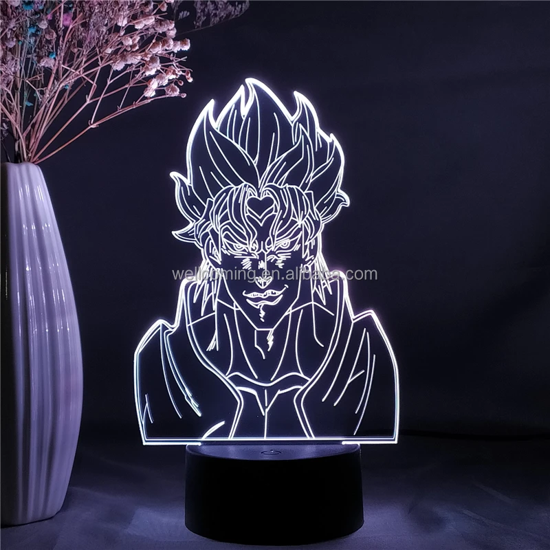 Acrylic Night Lamp Anime JoJo Bizarre Adventure for Bedroom Decor Light Touch Sensor Colorful Table Led Night Light Dio Figure