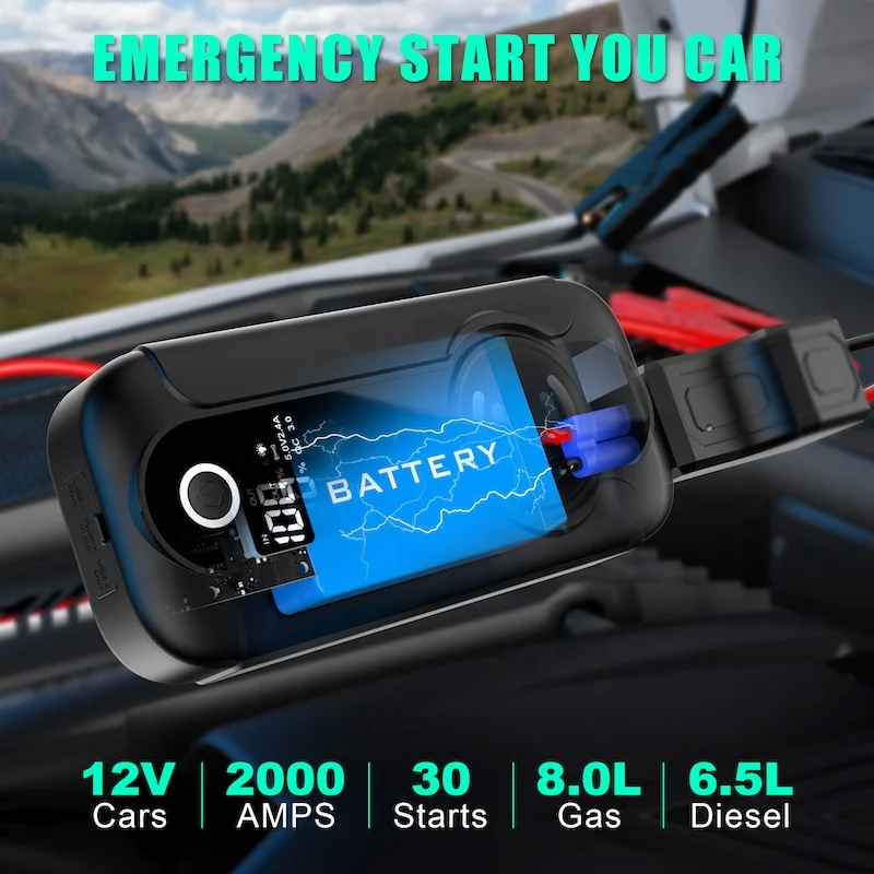 OEM 12v portable supercapacitor wireless charging 4000 amp car jump starter with lithium ion battery