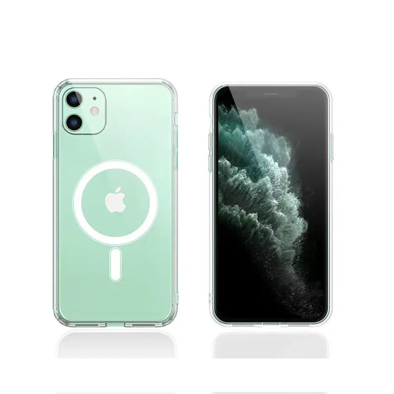Тонкий Прозрачный ударопрочный чехол на магните для iPhone 11 12 13 14 Pro Max 2022