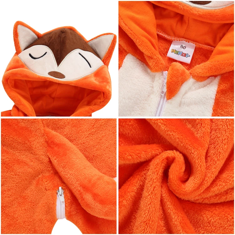MICHLEY Winter Baby Boy Hooded Jumpsuits Christmas Baby Romper Sleepwear TV & Movie Cosplay Animal Onesie Unisex Wear