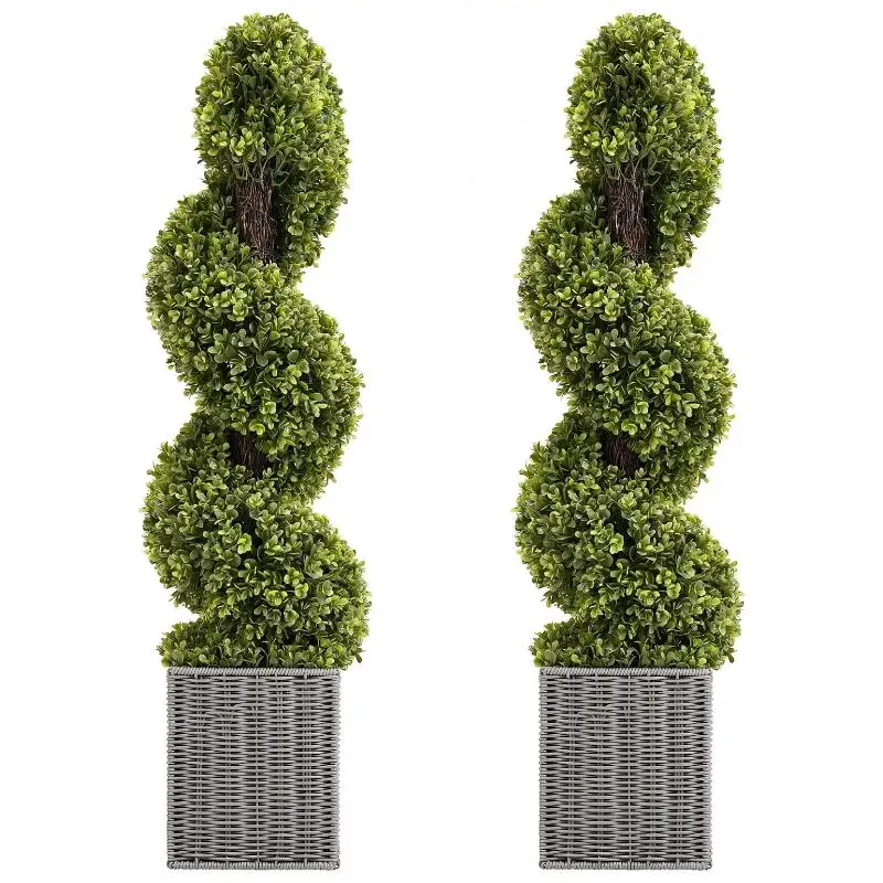 90CM Outdoor Indoor Decorative Grass Plant Artificial Boxwood Spiral Topiary Tree