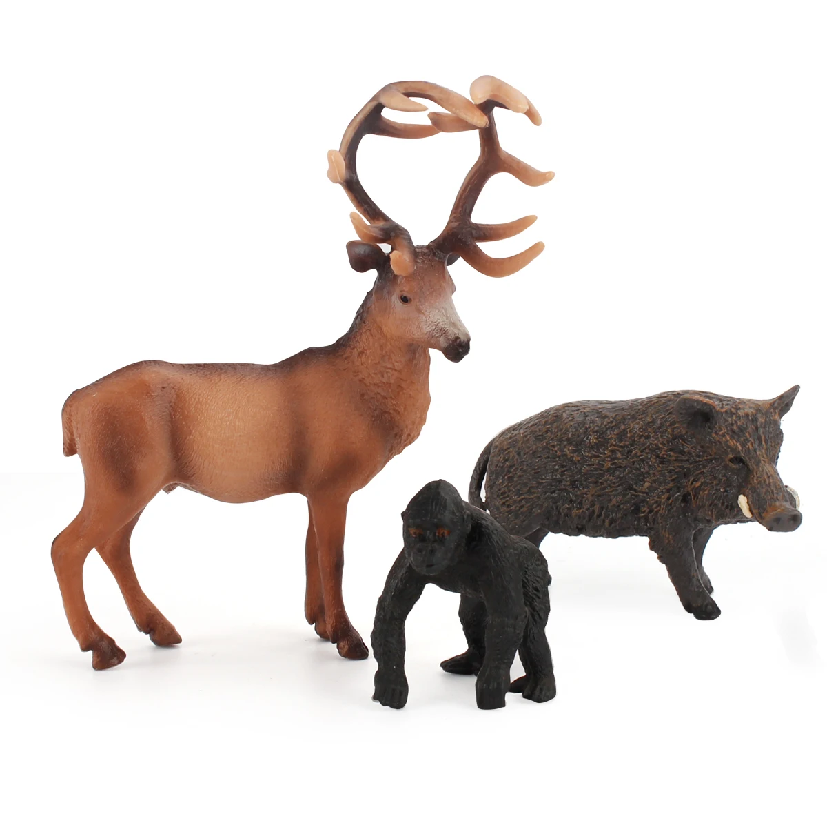 4 шт. реалистичные диких животных игрушки Мир орангутанг пижама с принтом лисьей морды Wapiti дикий кабан настольное украшение Коллекционная модель игрушки WL665-33