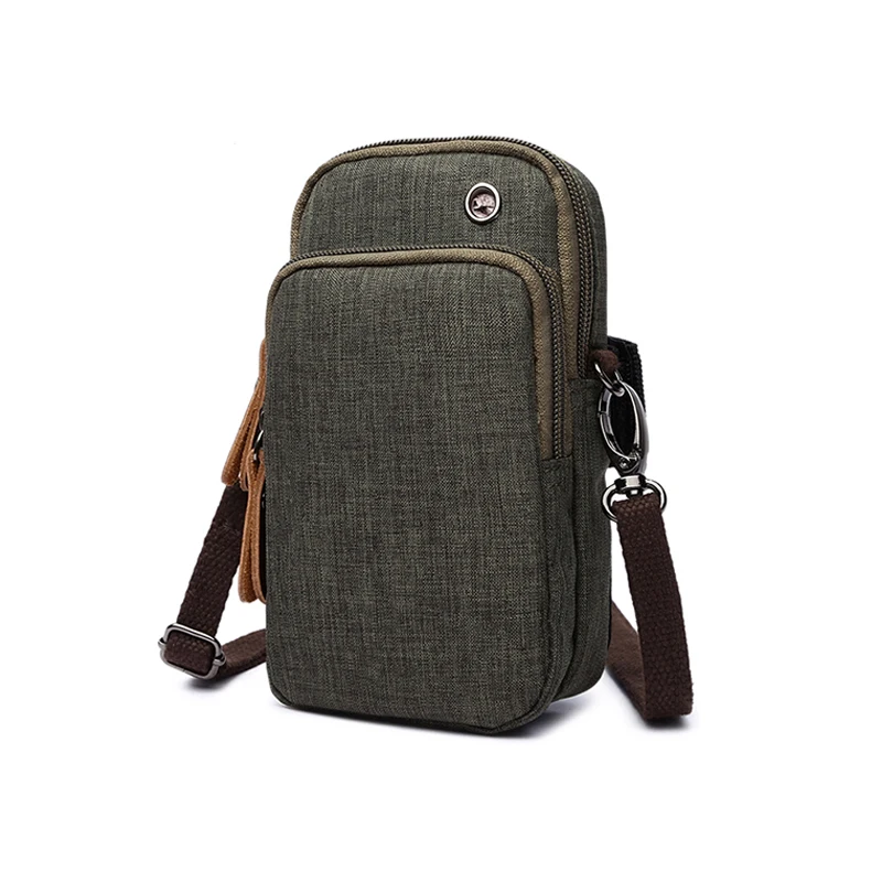 Portable clutch arm bag gray green multifunction cheap mini mobile phone sling cross body bags