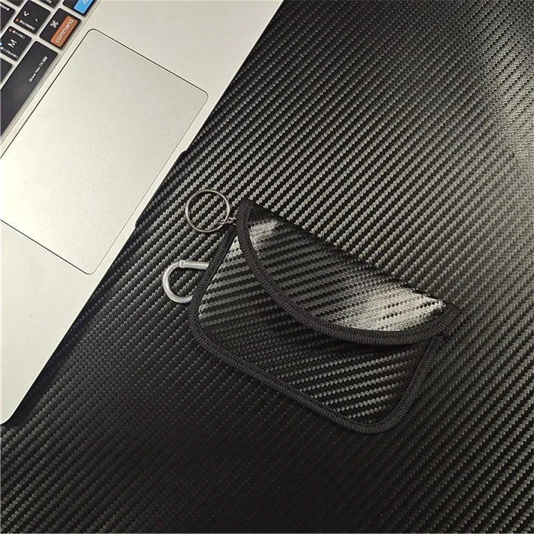 New Carbon Fiber Faraday Bag Anti Radiation Gps Rfid Signal Blocking Car Key Blocker Protection Pouch