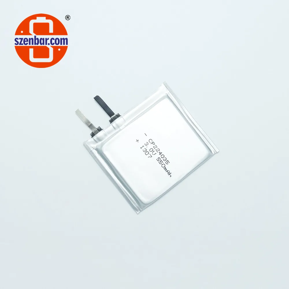 
Enbar flat prismatic CP224035 3v 550mAh thin primary lithium battery 