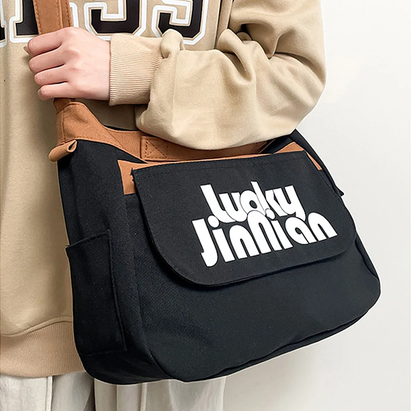 Custom Logo High quality Large Capacity Crossbody Bag Korean Student Canvas Bag Ladies Shoulder Tote Bag