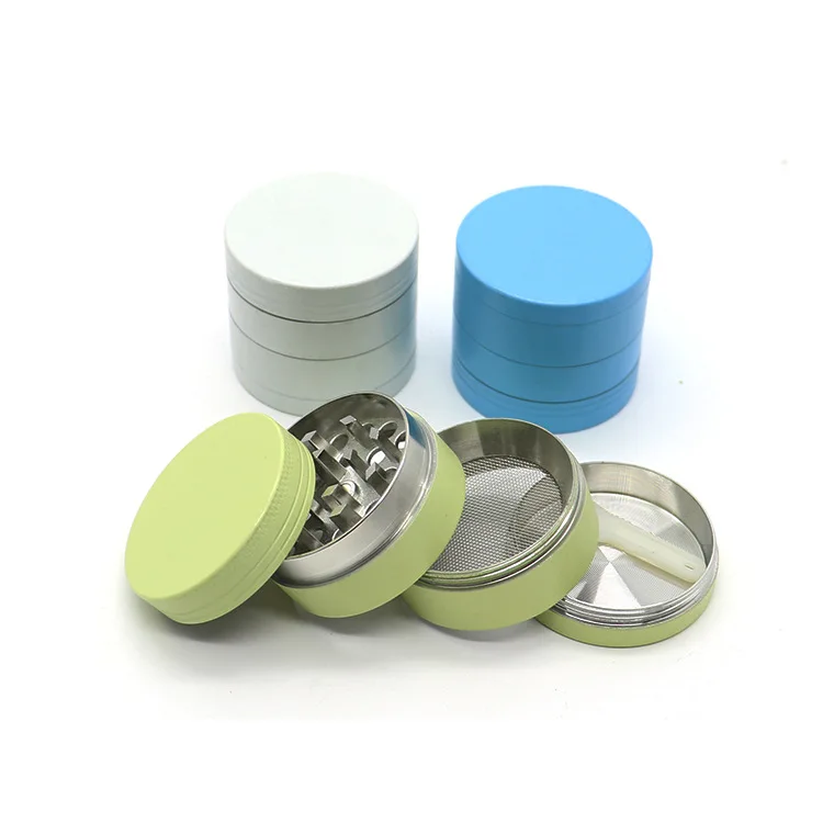 2022 New 55mm Macaron Color Luminous Paint Glow In The Dark metal Zinc Alloy Herb Grinder Wholesale
