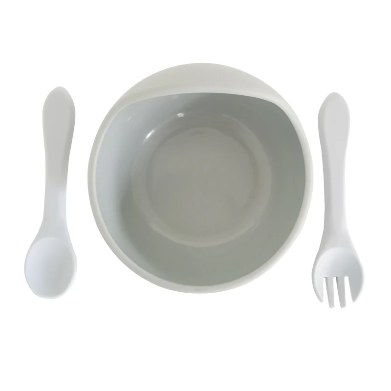 Microwavable eco-friendly food silicone feeding bowl cute suction silicone baby bowls And spoon Set