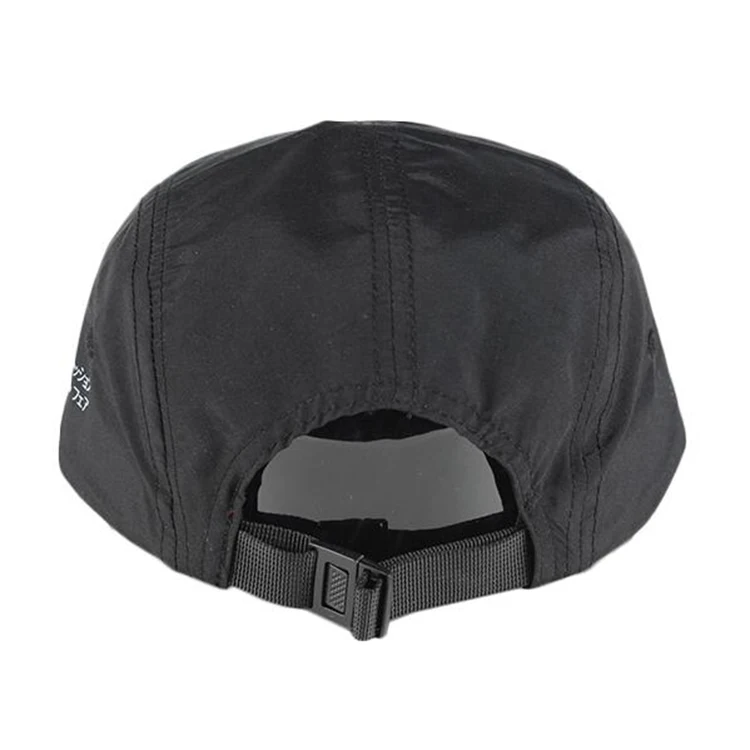 Изготовленные На Заказ высококачественные черные нейлоновые мягкие 5-панельные кепки для лагеря